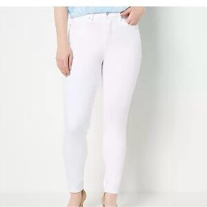 Studio Park x Leah Williams Regular or Tall Skinny 5-Pocket Jeans White